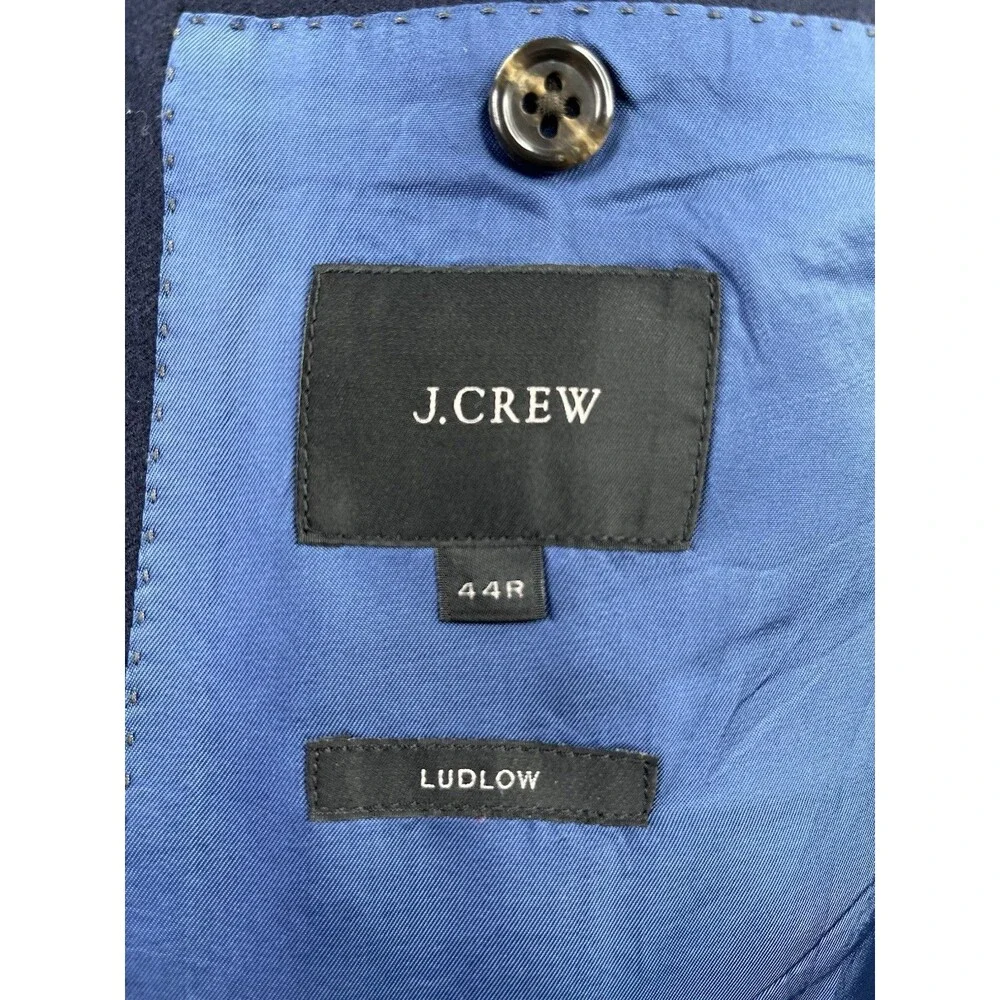 J. CREW Ludlow American Woolen Company Flannel Wool Blazer Men's 44R Navy
